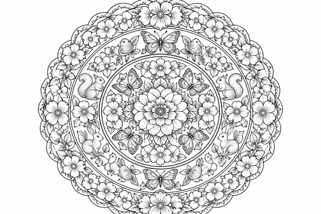 téléchargez et imprimez facilement des coloriages mandala avec des fleurs, des animaux et des motifs simples, parfaits pour tous les âges et tous les niveaux.