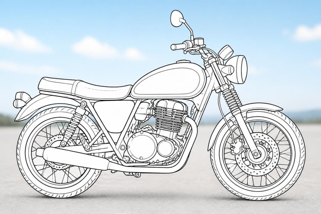 découvrez des dessins et coloriages gratuits de motos pour enfants et passionnés. amusez-vous à colorier différentes motos avec nos dessins faciles et ludiques.