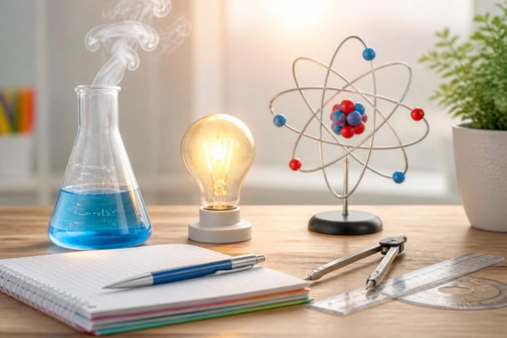 Page de garde Physique Chimie facile à imprimer pour les collégiens