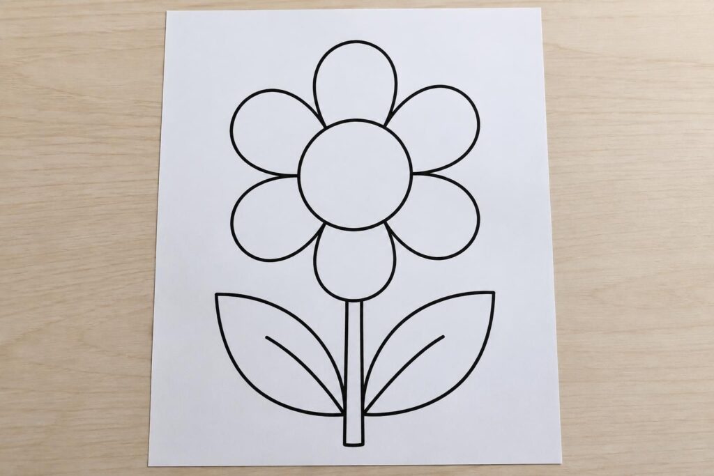 découvrez un dessin de fleur facile à réaliser et à colorier, idéal pour les enfants comme pour les adultes. à vos crayons pour créer !