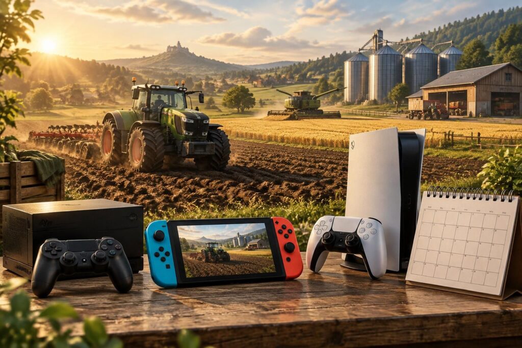 découvrez la date de sortie de farming simulator 24 et les versions prévues sur ps4, nintendo switch et xbox.