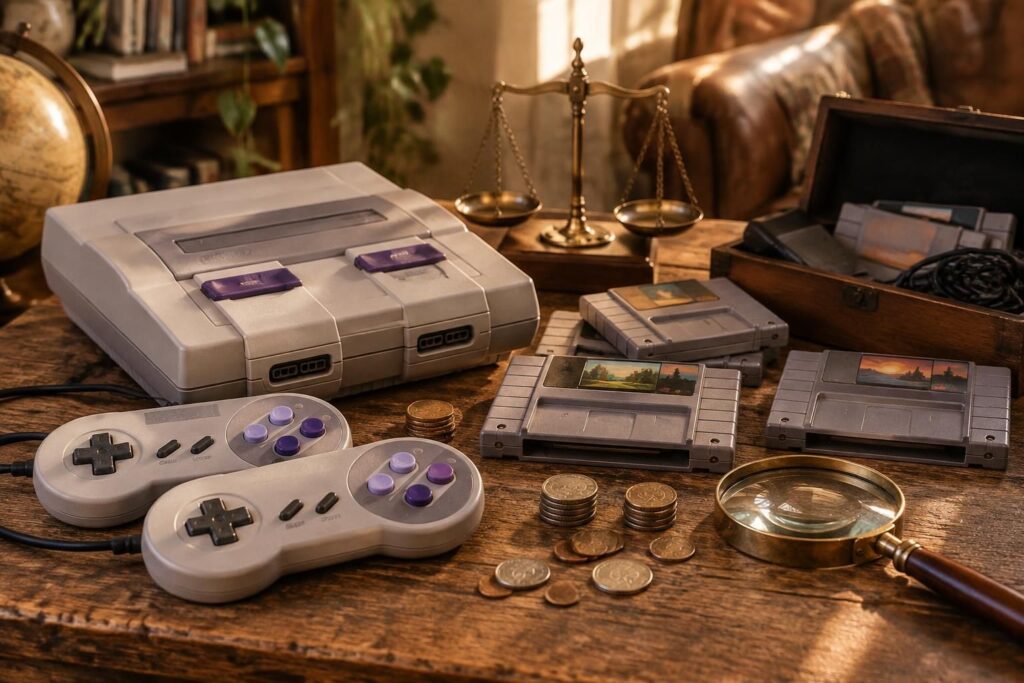 découvrez le prix d’une super nintendo d’occasion et estimez la valeur des jeux classiques selon leur état, leur rareté et leur édition.